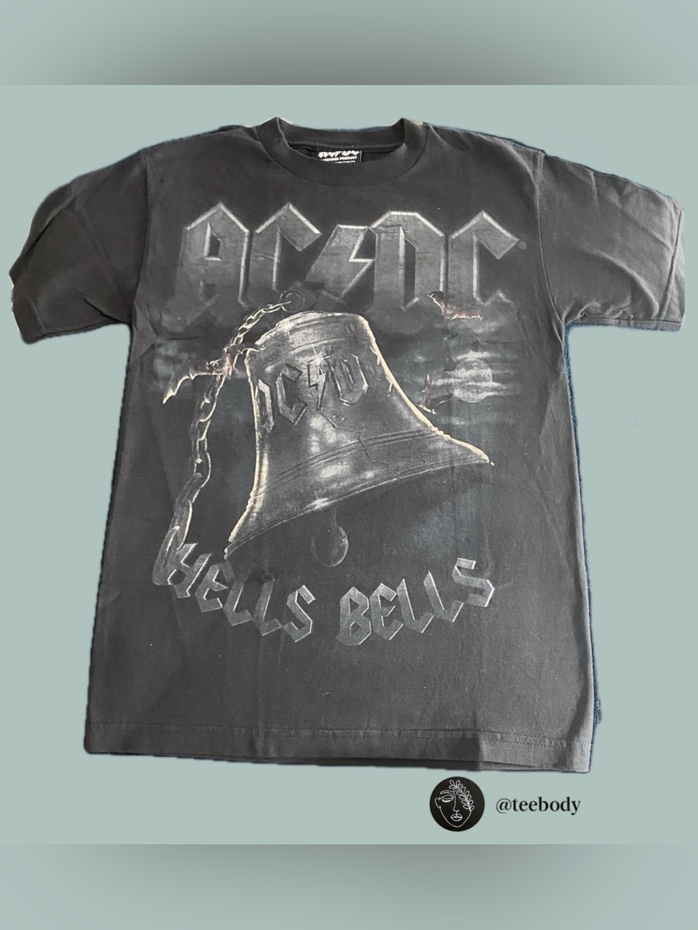 NWT Vintage AC/DC Hells Bells Graphic Tee Black Size Small